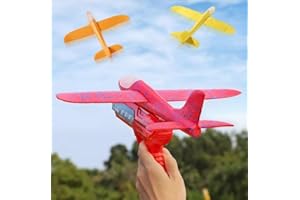 SURPZON Airplane Launcher Toys 2 Flight Mode Glider Plane Outdoor for Kids Ages 3 4 5 6 7 8 9 10 11 12+ Year Old Boys & Girls Birthday Gift, Educational Flying Kids Toys