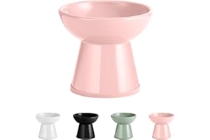 BATITIE Gamelle Eau Chat Surelevee Ceramique - Gamelle Chat Surélevée avec Bande Antidérapante - Gamelles pour Chats Surelevees Anti Vomissement - Extra Large Bol Nourriture pour Chat - Ecuelle Chat - 550 ML