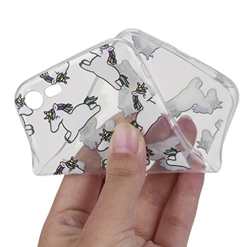 Funda iPhone 7 Silingsan Funda de Silicona TPU para iPhone 7 Carcasa Transparente Soft Clear Case Cover Funda Blanda Flexible Carcasa Delgado Ligero Caja Anti Rasgu  os Anti Choque con Dise  o Creativo - Caballos Lindos