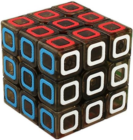 D-FantiX Qiyi Mofangge Dimension Speed Cube 3x3 Stickerless Smooth Magic Cube Puzzles Transparent Black 57mm