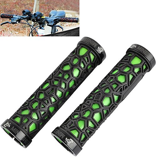 Preisvergleich Produktbild Fahrrad Griff Stücke / rutschfest dank Wabenstruktur in grün / schwarz