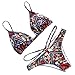 Produktbild KanLin Damen Elegant Print Bikini Set Triangel Bademode Push Up Bikini Badeanzug (Mehrfarbig, Small)