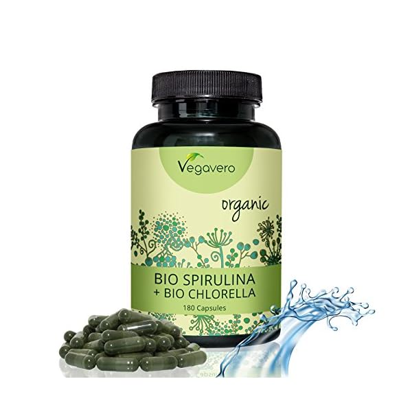 BIO SPIRULINA CHLORELLA Vegavero ® Hochdosiert 2000 mg Pulver 100