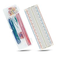 Neuftech MB102 Breadboard Kit- 830 Kontakte Steckbrett + 140 Stk. male-male Jumper Kabel Steckbrücken für Raspberry Pi Arduino