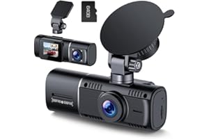 Volam 1080P Dash CAM, Visión Nocturna, Cámara Trasera Giratoria 360°, Tarjeta SD 64 GB, Pantalla IPS 2.45», Gran Angular 170°, Modo Aparcamiento