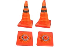 4Pack 18 Zoll zusammenklappbare Verkehrskegel/Verkehrskegelschild/Mehrzweck-Popup-Reflektierender Sicherheitskegel, OrangeGröße: 45 cm (18 Zoll
