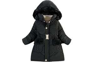 Tilozs Kinder Winterjacke Mädchen Wintermantel mit Warme Samtfutter und Abnehmbar Fellkapuze Winter Parka Steppjacke Outdoorjacke