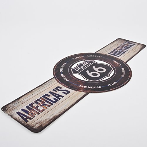 Blechschild Route 66 Design Metall 19x45cm schwarz Retro Nostalgie Sprüche Reklame - 2