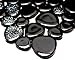 Produktbild Mosaik-Netzwerk Mosaikfliese Kiesel uni schwarz glänzend (mit weiß) Keramik Drops Pebbles Fliesenspiegel, Mosaikstein Format: d=5 mm, Bogengröße: 280x280 mm, 1 Bogen / Matte