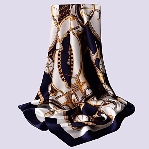 Silk Scarf Large Square Female Satin Printed Scarf Shawl Silk Gift,S