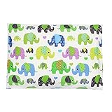 TupTam Kissenbezug Dekorative Kissenhülle Reißverschluss Dekokissen Baumwolle Eulen Elefant Sterne Feuerwehr Polizei, Farbe: Elefant Grün, Größe: 80×80 cm - 2