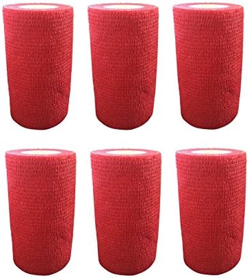 COBOX Cohesive Bandage - 6 Rolls x 10cm x 4.5m First Aid Pet Vet Wrap Bandages