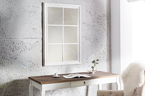 Romantischer Spiegel WINDOW weiß 105 cm im Shabby Look Wandspiegel Dekoration Standspiegel Fenster-Optik - 3