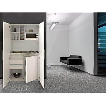Respekta Single White Front Office Pantry Mini Kitchen Unit White