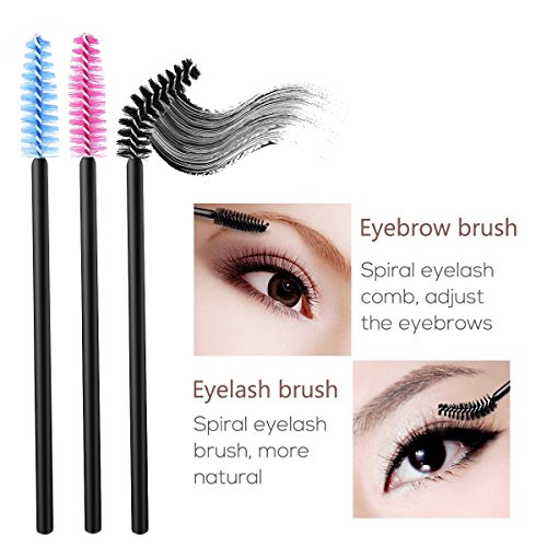 PIXNOR 150 Wimpern Bürsten und 50 Lippenstift Gloss Zauberstäbe, Wimpern Pinseln Mascara Zauberstäbe Einweg-Lippe Bürsten Einweg Make-up Tool - 6