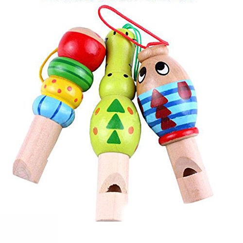 QHGstore Baby-hölzernes Karikatur-Tierpfeife-Spielzeug-pädagogisches Musik-Instrument-Spielzeug Zufällige Farbe