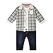 Designer Babies White Polar Bear Top, Checked Shirt And Jeans Set 0-3 Months