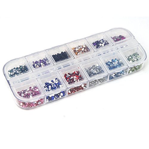 TRIXES 6,000Pc Multi-colour Diamante Nail Gem Set