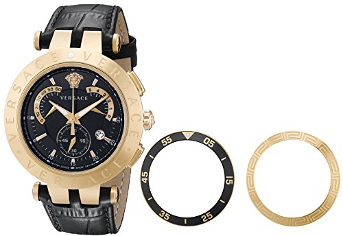 Versace Men's 42mm Black Steel Bracelet & Case Anti Reflective Sapphire Swiss Quartz Watch 23C80D008 S009