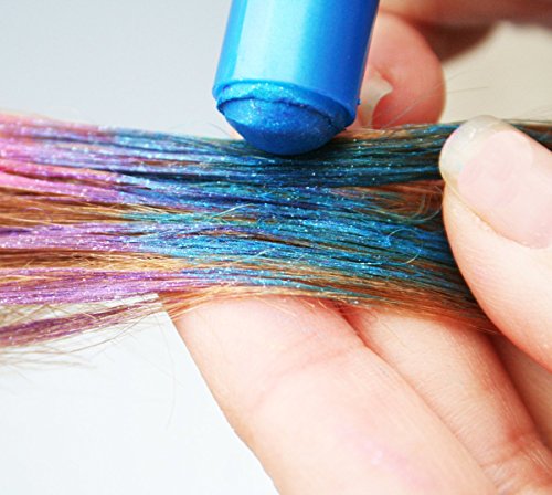Haarkreide, Metallische Glitter Temporäre Haarkreide, CIDBEST® 6 Farben Tragbare Hair Chalk Set, Halloween Sexy Haarkreide, Metallic Glitter Temporary Hair Color,Edge Blendable Chalkers, Haarfarbe dauert bis zu 2-3 Tage, Arbeiten auf allen Arten der Haarfarbe für Kinder und Teenager Karneval, Halloween, Partys etc. - 4