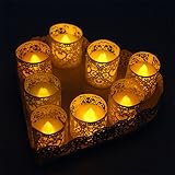 Zenoplige 24 x LED Teelicht Flameless Kerzen inkl. Batterien CR2032 , flammenlose LED Teelichter flackernd Kerzen mit Flackereffekt, Warmweiß - 9