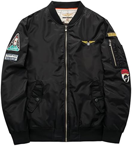 Men's Quilted Bike Bomber Flight Jacket Plus Size Windbreaker