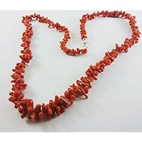 Collana corallo rosso naturale e argento