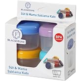Vivart 4&lsquo;l&uuml; 50 ml Mini Anne Bebek S&uuml;t ve Mama Bebek Organik Besin &Ouml;l&ccedil;ekli Sızdırmaz Kapaklı Saklama Kabı &Ccedil;ok Renkli Tek Ebat