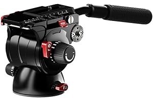 IFOOTAGE Komodo K7 płynna głowica statywu, ciężka głowica wideo z płaską podstawą i przesuwaną płytą do szybkiego podłączenia do aparatu, używana do profesjonalnej fotografii, vlogowania i produkcji