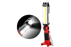 Hipoke Kabellose LED-Arbeitsleuchte,tragbare Outdoor-Weit- und Langstrecken-Baustelleninspektionsleuchte mit USB, 2000lm Taschenlampe,kompatibel mit Milwaukee M18 18 Volt Li-Ionen-Akku 48-11-1828