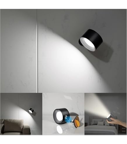 LED Light Magnetic Rechargeable Wall Light Spotlight 360° Rotation Wireless Touch Night Lights For Dimmable Bedroom Bedside Lamp