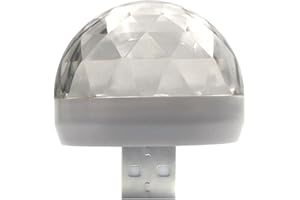 MUGBGGYUE Mini lampe de nuit USB universelle en forme de boule de cristal pour éclairage de scène disco pour la maison Lumière LED colorée