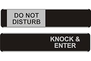 Seco Do Not Disturb/Knock & Enter przesuwny znak, 255 mm x 52 mm - aluminium/PVC