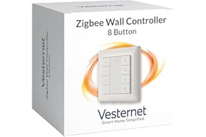Vesternet Zigbee 8 Button Smart Wall Controller | Trigger Up To 24 Scenes In Your Smart Home Hub | Compatible with Home Assistant, SmartThings & Hubitat