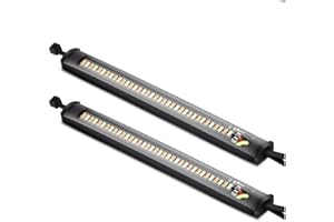 2PCS Universal Motorcycle LED Fork Turn Signal Light, MoreChioce Waterproof Flexible 36LED Stip Lights Self-adhesive Front Rear Turning Indicator Lights for Motorcycle Amber White LED