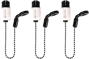 ‎HIRISI TACKLE Hirisi Tackle Karpfenangeln Bobbins Swinger Drop Off Indikator Messingkette für Angelalarme Bissanzeiger Schwarze Kette Verstellbarer Schnurclip