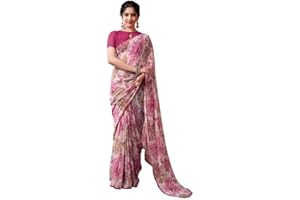 SIRIL Georgette Sari mit Bluse für Damen