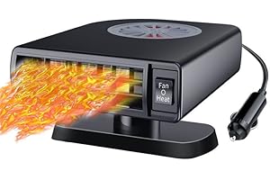 WSNDY Portable Car Heater Defroster, 12V 120W Car Vehicle Truck Fan Defogger with Fast Heating and Cooling Function, 2 in 1 Heating Cooling Windshield Fast Defogger with Cigarette Lighter Plug(Black)