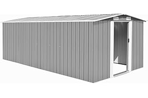 vidaXL Capanno da Giardino in Metallo 257x497x178 cm Grigio Casetta Attrezzi