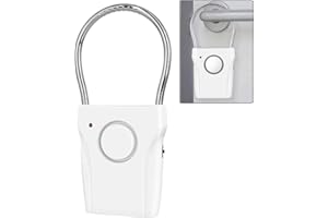 GHOPY Alarme de poignée de porte 110 DB alarme de sécurité de porte avec 3 dispositifs d'alarme portatifs réglables alimentés par batterie pour la sécurité des appartements d'hôtel de voyage à domicile