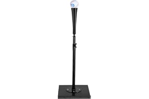 SPOTRAVEL Adjustable Batting Tee with Soft & Shock-absorbing Rubber Topper, Practice Training Hitting Ball for Baseball Softball Tee Ball
