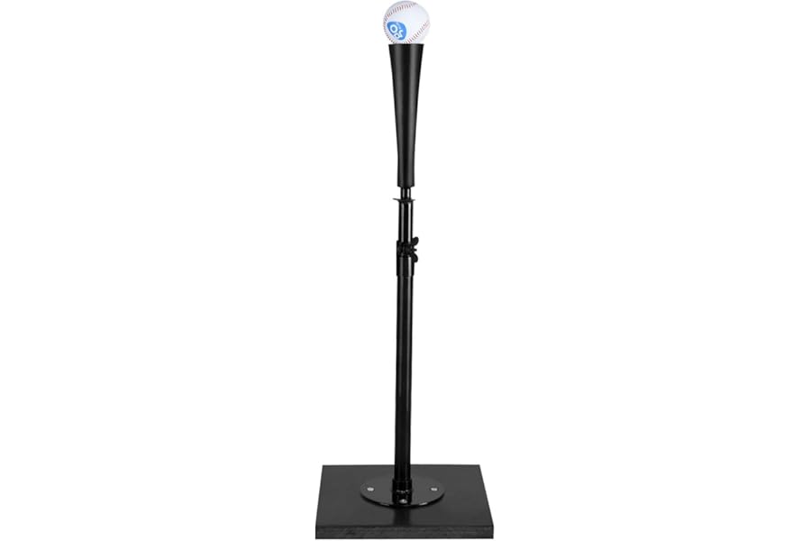 SPOTRAVEL Adjustable Batting Tee with Soft & Shock-absorbing Rubber Topper, Practice Training Hitting Ball for Baseball Softball Tee Ball