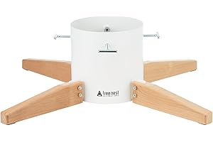 Tree Nest Weihnachtsbaumständer Christbaumständer Baumständer Weihnachtsbaum Standfuß Ständer mit Wassertank für Große Bäume - Timber Christmas Tree Stand für Bäume bis 3,5m, 6-14cm Stamm Weiß