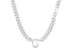 SAMORION Cuban Chain Men Birthday Gift Jewellery Letters Width Hip Hop Silver Stainless Steel Chains Necklace for He