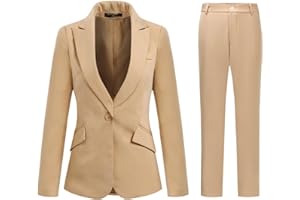 YFFUSHI Hosenanzug Damen Business Slim Fit Anzug Set Langarm Elegant Blazer Mit Outfit für Office