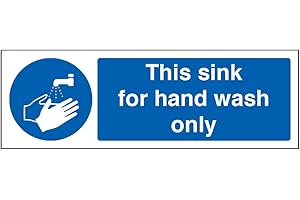 VSAFETY V Safety This Sink For Hand Wash Only Sign - 300mm x 100mm - Self Adhesive Vinyl