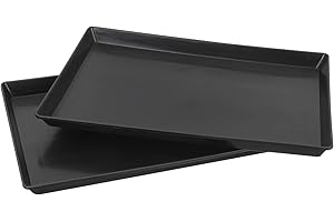 PATKAW 2 Pcs Dog Crate Pans Replacement Tray Bottom Dog Kennel Crate Tray for Pet Cages Crates Kennels Dogs Cat Rabbit Black