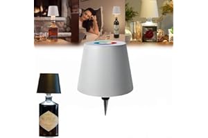 MAIKAIBUZI Pridola Wireless Bottle Lamp,Wine Bottle LED Light,3 Color Stepless Dimming Wine Bottle Decorative Lights,RGB Touch Control LED Wireless Wine Bottle Lampshade,Tabletop Portable Bottle Lights