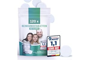 ‎PERFEKT-SCHLAFEN24 Perfekt-Schlafen24® Retainer Reinigungstabletten -120x Reinigungstabletten Zahnschiene Reinigung|Fleckenfrei Zahnschutz Und Gebissreiniger Tabs |Geruchsbeseitigung Zahnspangenreiniger|Retainer Cleaner