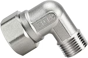 ZOUXO RAMBEX Raccord Coudé À 90° en Acier Inoxydable 304, Coude Réducteur Fileté Femelle vers Mâle De 3/4" À 1/2", Connecteur À Joint Droit, 1 Pièce(3/4" to 1/2")